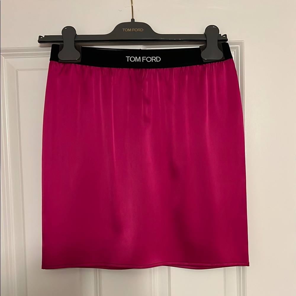 Tom Ford Stretch Silk Mini Skirt Hot Pink NWT